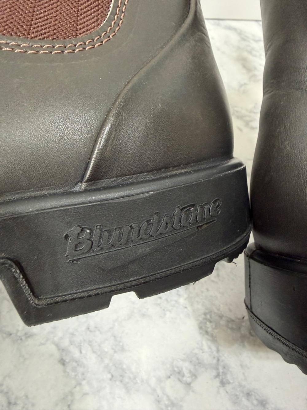 Blundstone like new 600 Elastic Side Work Boot Brown leather mens size 11 - Picture 13 of 14